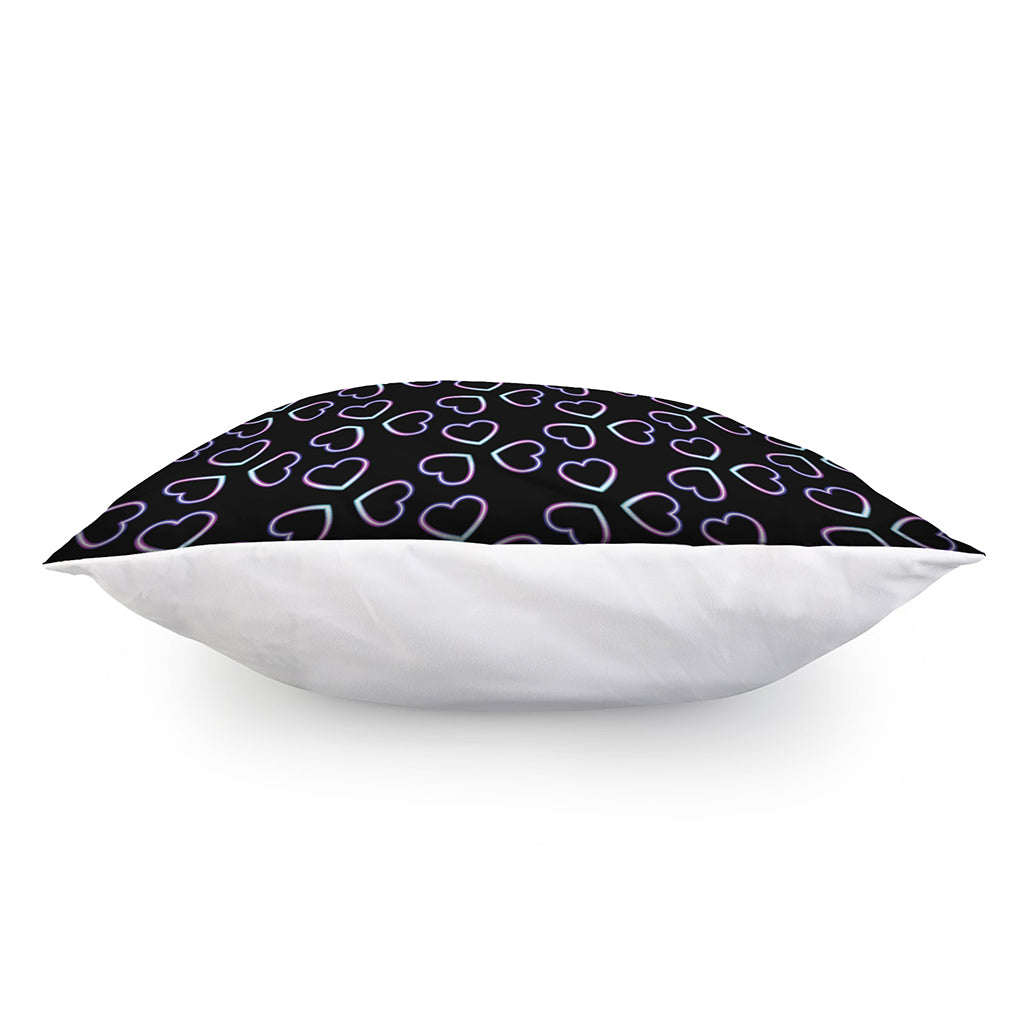 Lights Heart Pattern Print Pillow Cover