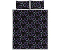 Lights Heart Pattern Print Quilt Bed Set