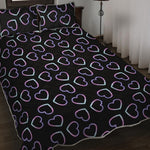 Lights Heart Pattern Print Quilt Bed Set