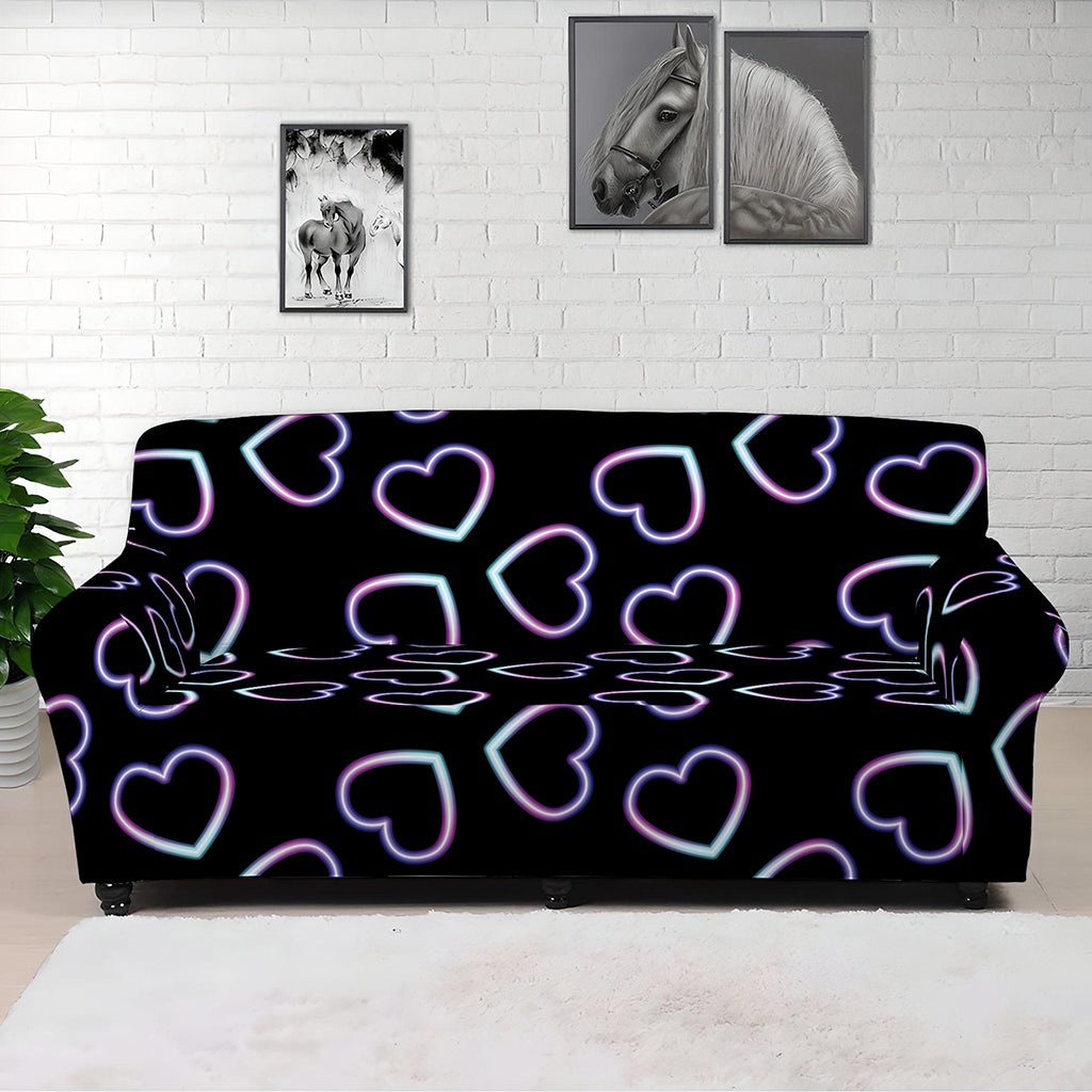 Lights Heart Pattern Print Sofa Cover