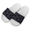 Lights Heart Pattern Print White Slide Sandals