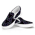 Lights Heart Pattern Print White Slip On Sneakers