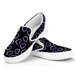 Lights Heart Pattern Print White Slip On Shoes