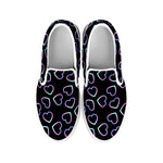 Lights Heart Pattern Print White Slip On Shoes
