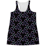 Lights Heart Pattern Print Women's Racerback Tank Top