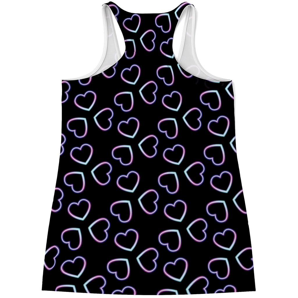 Lights Heart Pattern Print Women's Racerback Tank Top
