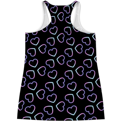 Lights Heart Pattern Print Women's Racerback Tank Top