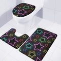 Lights Star Pattern Print 3 Piece Bath Mat Set