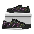 Lights Star Pattern Print Black Low Top Sneakers