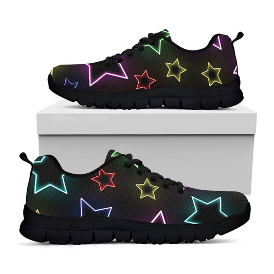 Lights Star Pattern Print Black Sneakers