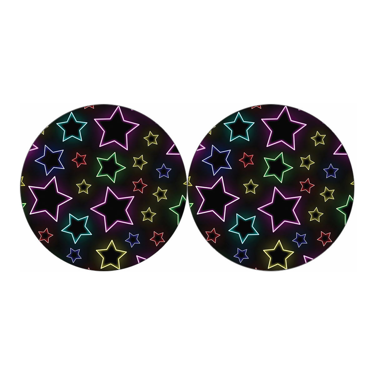 Lights Star Pattern Print Car Coasters