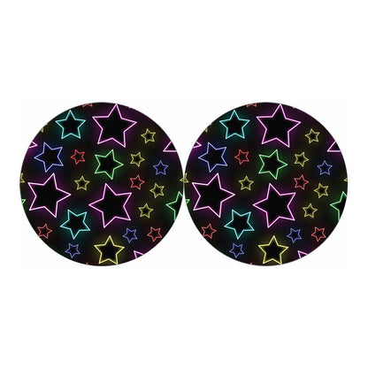 Lights Star Pattern Print Car Coasters