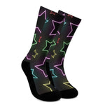 Lights Star Pattern Print Crew Socks