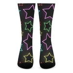 Lights Star Pattern Print Crew Socks