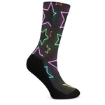 Lights Star Pattern Print Crew Socks