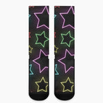 Lights Star Pattern Print Crew Socks