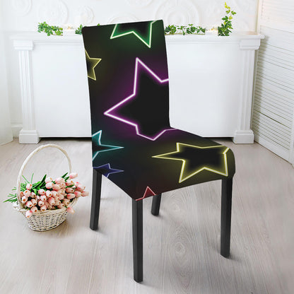 Lights Star Pattern Print Dining Chair Slipcover