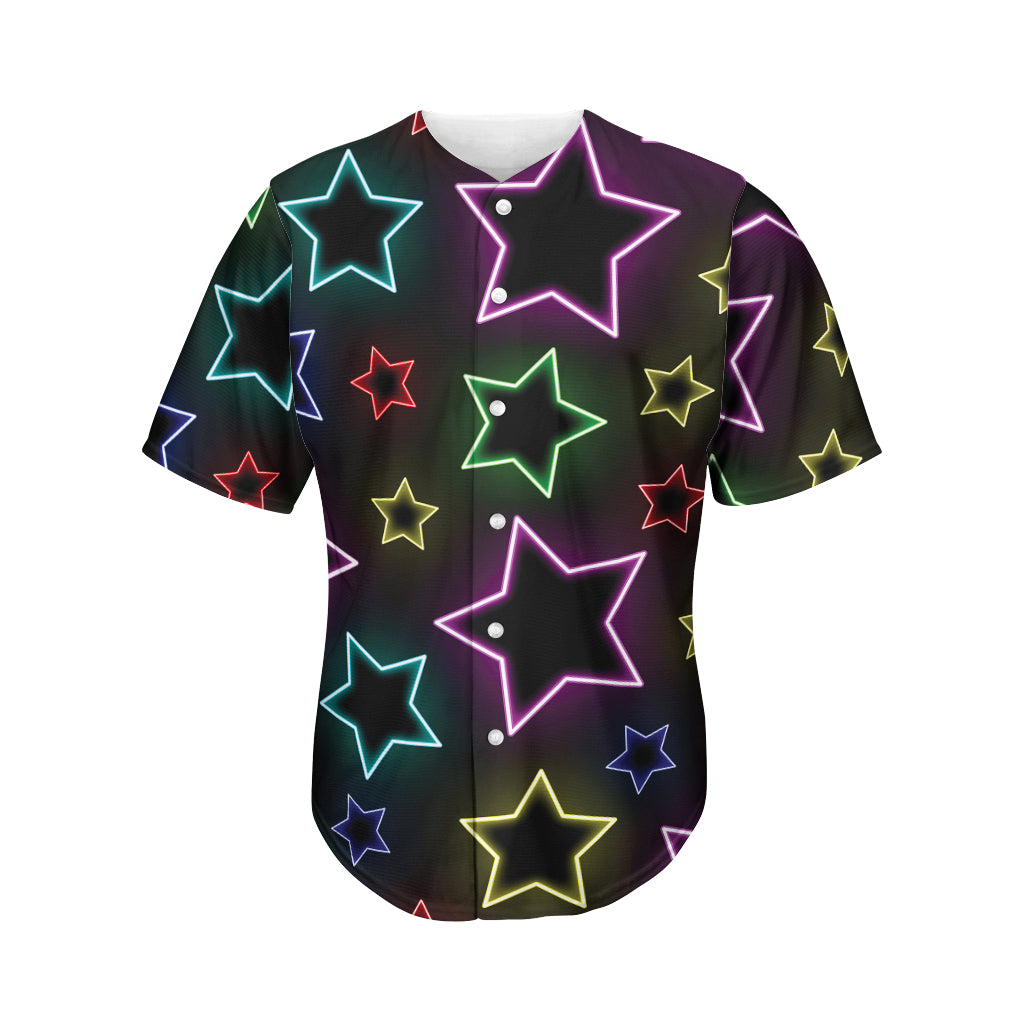Lights Star Pattern Print Men's Baseball Jersey