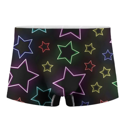 Lights Star Pattern Print Men's Boxer Briefs