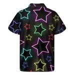 Lights Star Pattern Print Men's Short Sleeve Shirt
