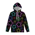 Lights Star Pattern Print Pullover Hoodie