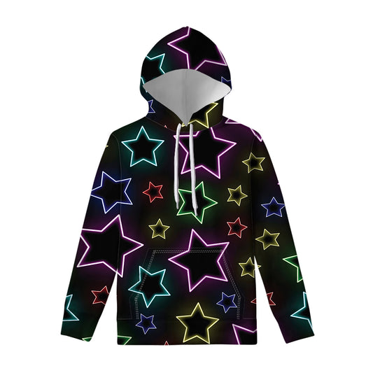 Lights Star Pattern Print Pullover Hoodie