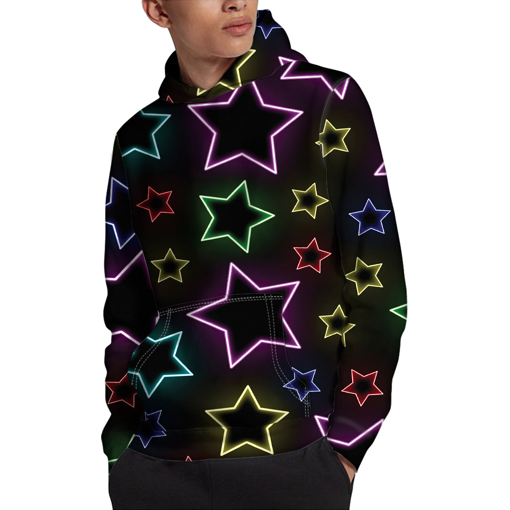 Lights Star Pattern Print Pullover Hoodie
