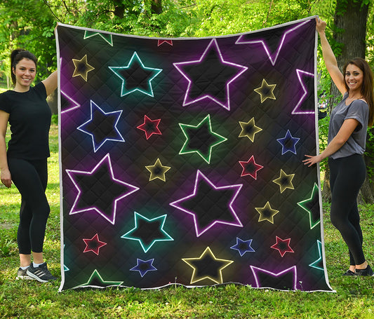 Lights Star Pattern Print Quilt