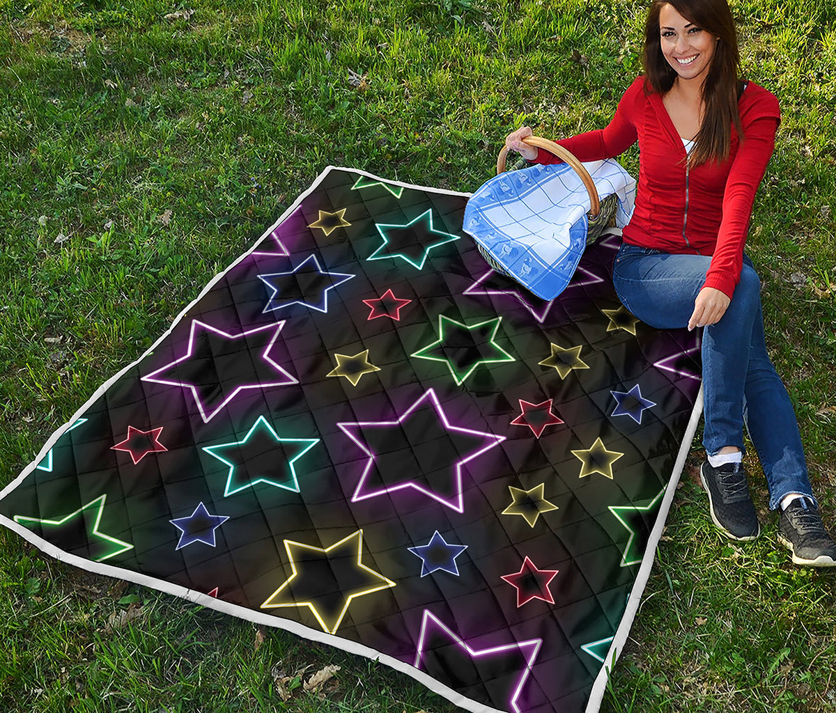 Lights Star Pattern Print Quilt