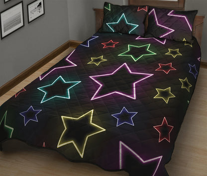 Lights Star Pattern Print Quilt Bed Set