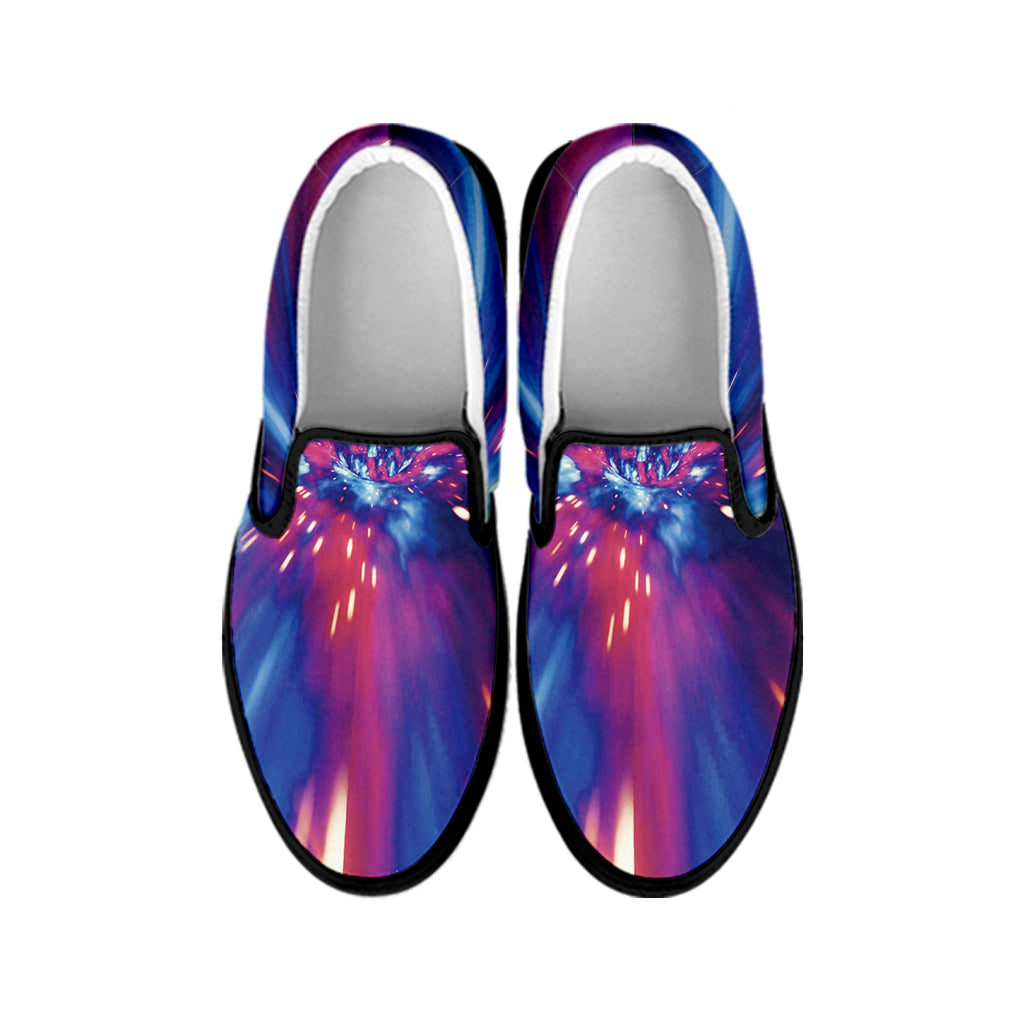 Lightspeed Vortex Print Black Slip On Shoes