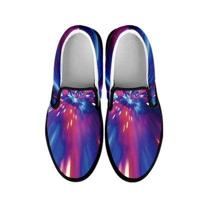 Lightspeed Vortex Print Black Slip On Shoes