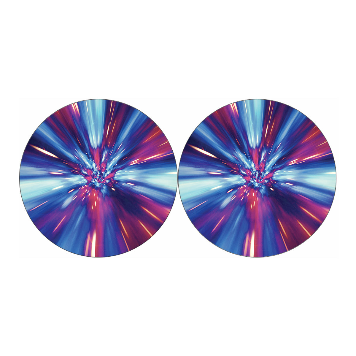 Lightspeed Vortex Print Car Coasters