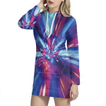 Lightspeed Vortex Print Hoodie Dress