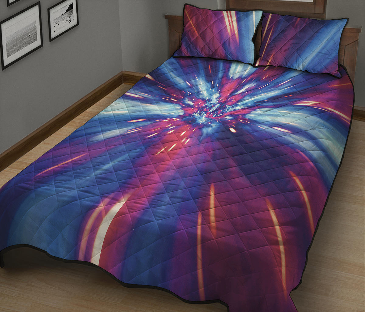 Lightspeed Vortex Print Quilt Bed Set