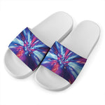 Lightspeed Vortex Print White Slide Sandals