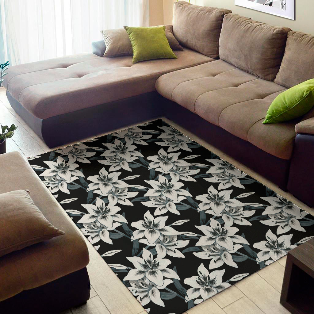 Lily Floral Pattern Print Area Rug