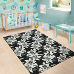 Lily Floral Pattern Print Area Rug