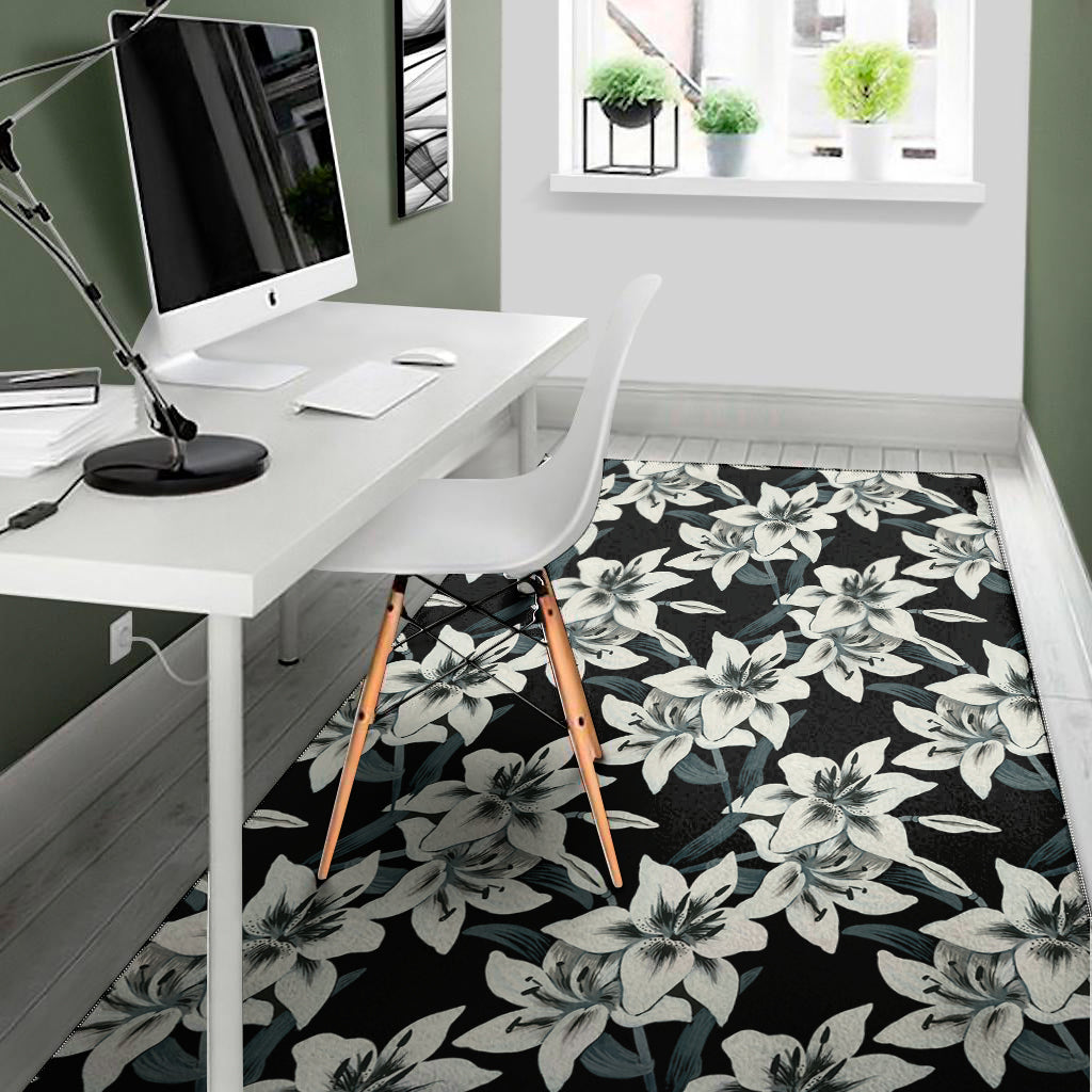 Lily Floral Pattern Print Area Rug