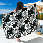 Lily Floral Pattern Print Beach Sarong Wrap