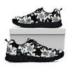 Lily Floral Pattern Print Black Sneakers