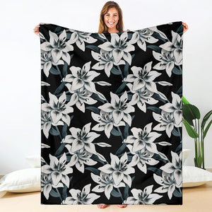 Lily Floral Pattern Print Blanket