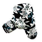 Lily Floral Pattern Print Boxing Gloves