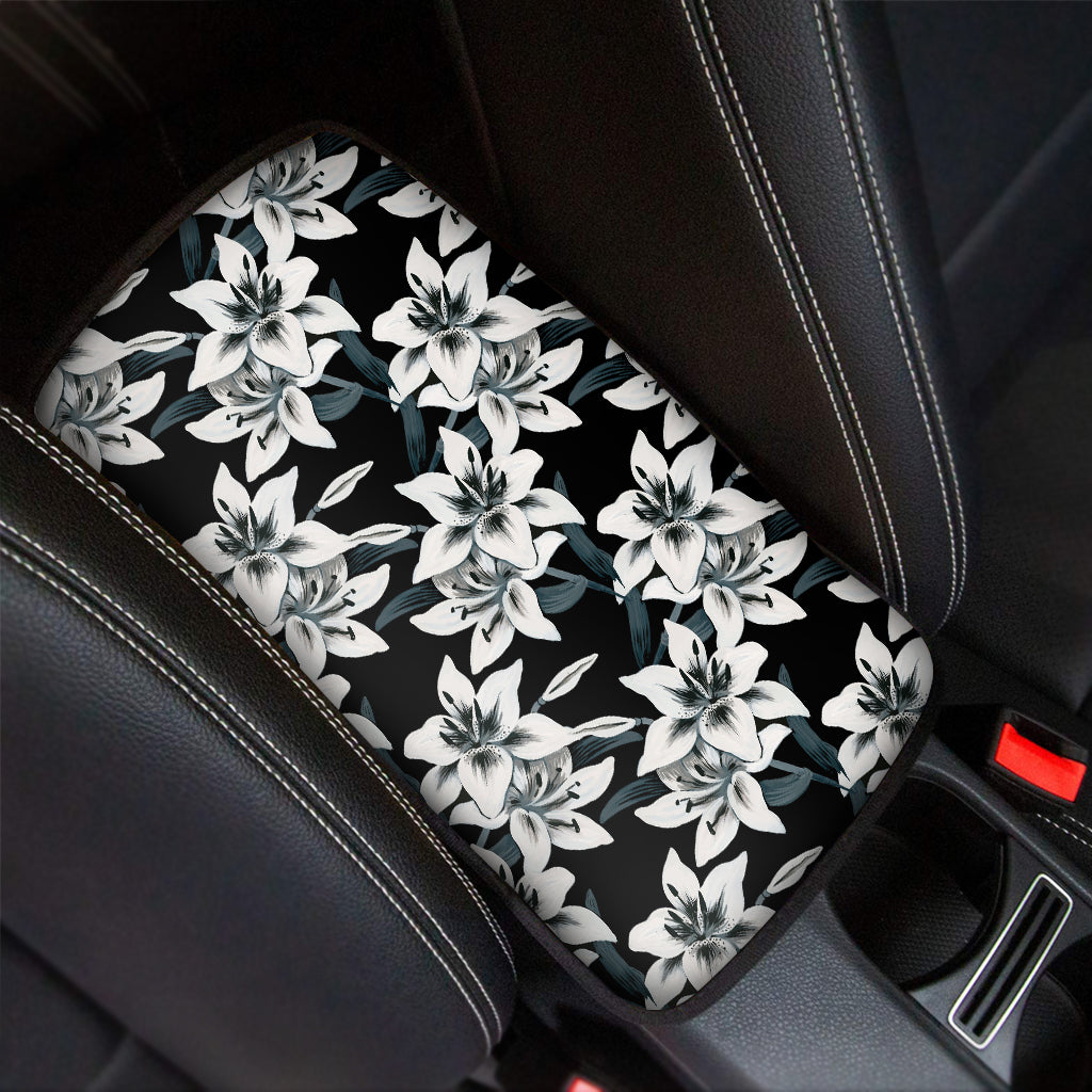 Lily Floral Pattern Print Car Center Console Cover