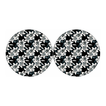 Lily Floral Pattern Print Car Coasters