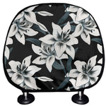Lily Floral Pattern Print Car Headrest Covers