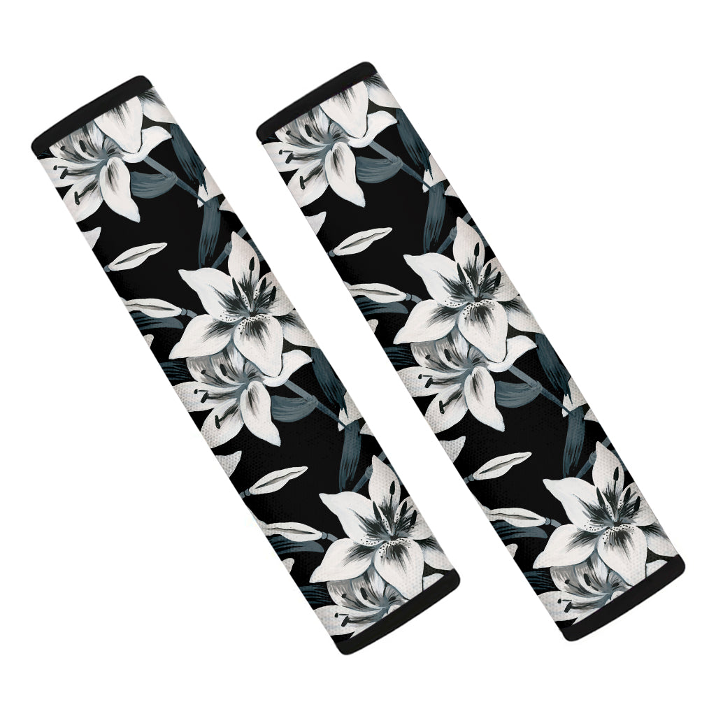 Lily Floral Pattern Print Car Seat Belt Covers