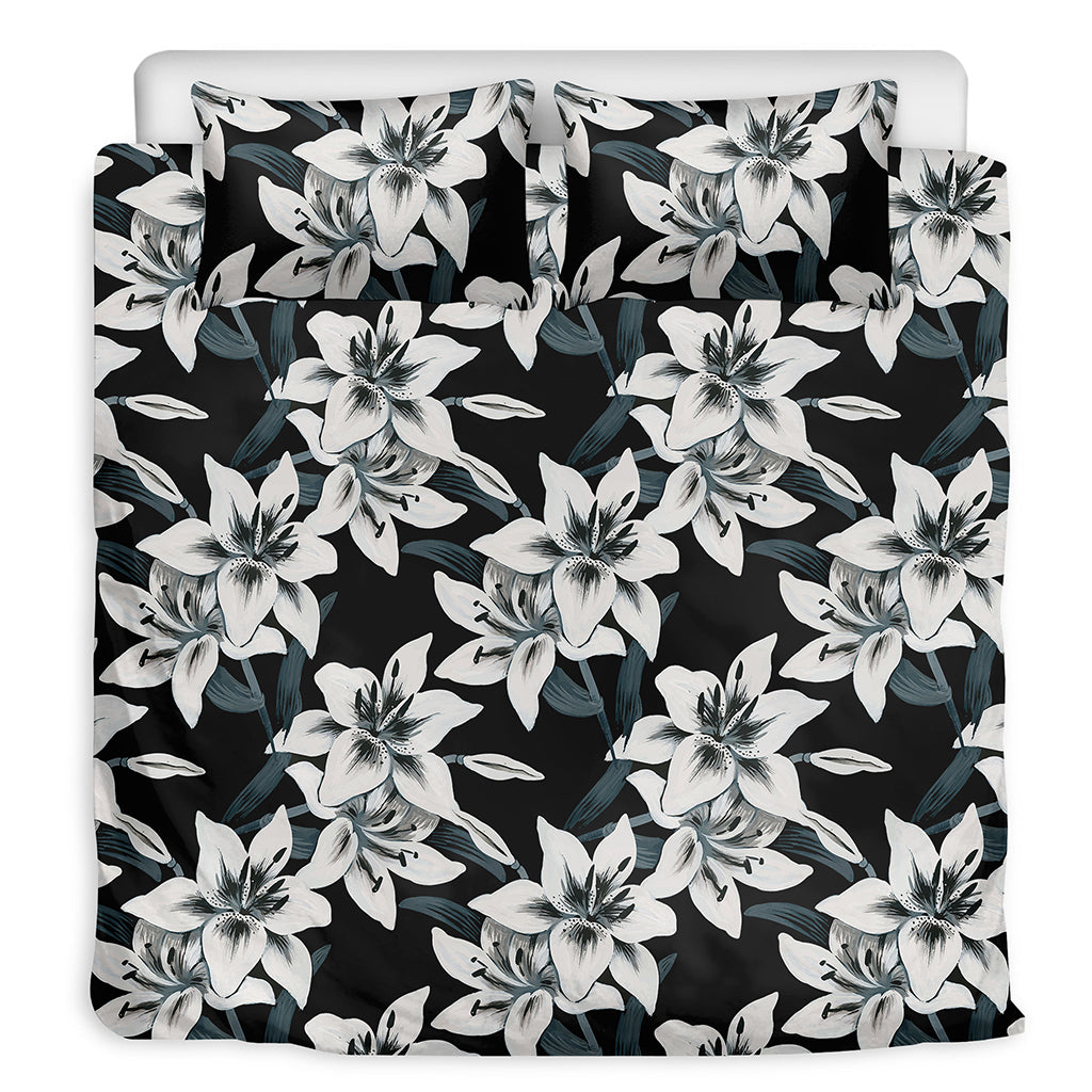 Lily Floral Pattern Print Duvet Cover Bedding Set