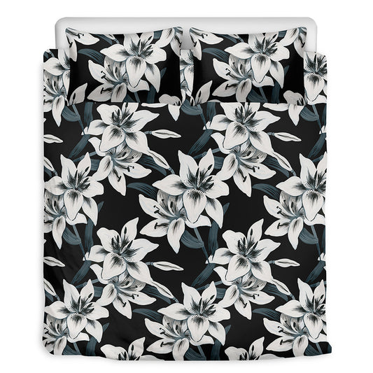 Lily Floral Pattern Print Duvet Cover Bedding Set