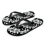 Lily Floral Pattern Print Flip Flops